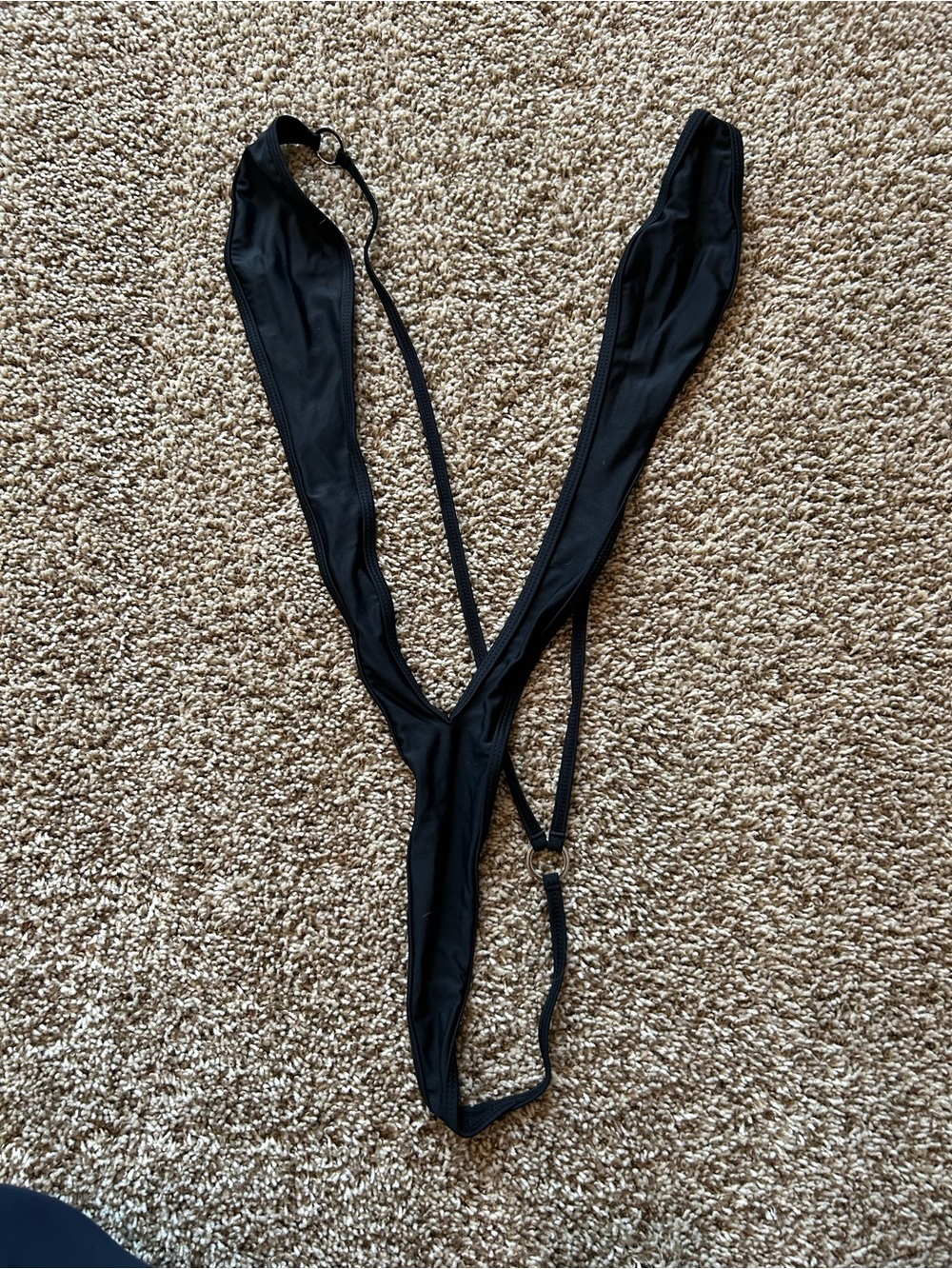 Black Singlet String One Piece Swimwear